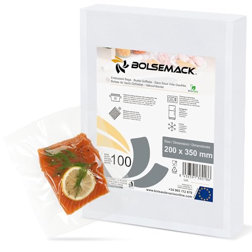 Sacs sous vide gaufrés 200x350mm (100 unités) à usage alimentaire pour tout type d'appareil de mise sous vide