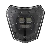 faro delantero moto cross 【Durable y resistente al agua】 Carcasa y lente de plástico duro y duradero, resistente a los arañazos, resistente al agua, sin agua en el interior después de fuertes lluvias. Proteja las luces intermitentes de impactos menores de manera efectiva sin debilitar la luz, luces LED de bajo consumo.