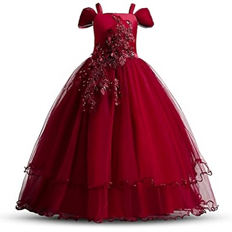 TTYAOVO Niñas Bordado Mangas Princesa Vestido Cover