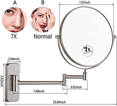 Miroir en laiton haut de gamme extensible et pivotant 360°