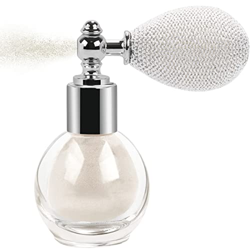 Shimmering Spray Powder Sparkle Powder, Glitter Dust Spray Gloss Powder Spray Contour Make Up Glitter Eyeshadow Pressed Powder Loose Powder Spray For Face Body Hair Nails Makeup(Pearl White) #TOP8