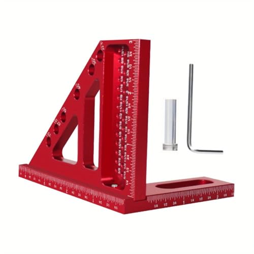 3D �}���`�p�x�����K�A45/90 �x�؍H�A���~�j�E��/�v���X�`�b�N�����`���x��A�O�p��K���C�A�E�g����c�[��(Red Inch with Rod)