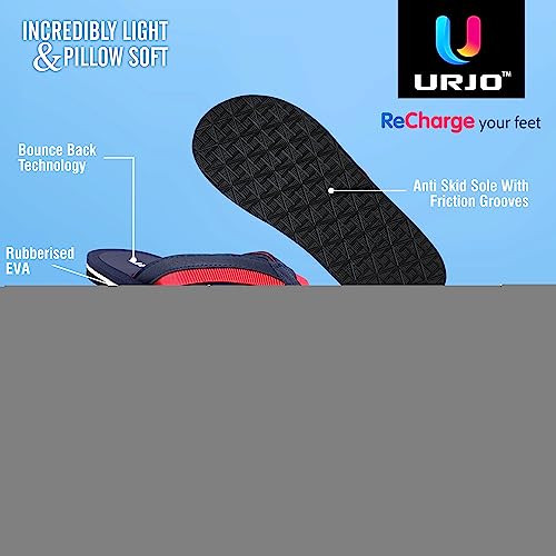 Image of URJO LM 105 Men's Slippers /FlipFlops Lightweight Super Flexible Arch Support Durable Anti Skid & Stylish Dailywear Slippers /FlipFlops for Men