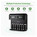 EBL LCD Rechargeable Battery Charger - 8 Bay AA AAA C D Battery Charger for Rechargeable Batteries Ni-MH AA AAA C D Batteries with 2A USB Port, Type C Input