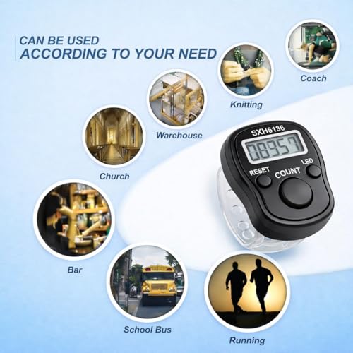 Image of PulGos 𝐏𝐚𝐜𝐤 𝐨𝐟 𝟐 Ring Tally Counter for Chanting Mantra | Finger Counter for Naam Jap, Meditation, Prayer & Pooja | Smooth Click & 𝐀𝐜𝐜𝐮𝐫𝐚𝐭𝐞 Counting Machine for Jap Mala & Umpire Use