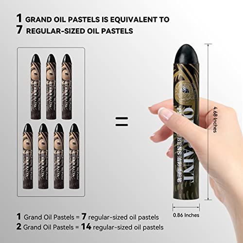 Paul Rubens Grand Black Oil Pastels, Pack of 1 HaiYa Artist Soft Oil Pastels Vibrant and Creamy - Image 2