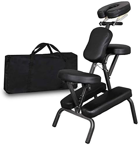 HomGarden Portable Lightweight Massage Chair Leather Pad Travel Massage Tattoo Spa Chair w/Carrying Bag