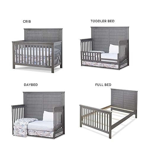 Sorelle Furniture Westley Crib, Classic 4-In-1 Convertible Pannel Crib, Baby Crib Made of Wood, Non-Toxic Finish, Wooden Baby Bed, Toddler Bed, Child’s Daybed-Grigio - Thumbnail 4