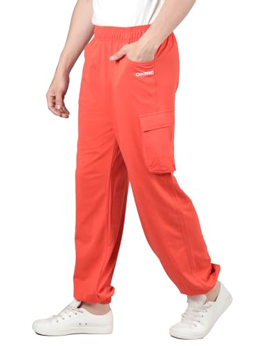 Image of CHKOKKO Men Casual Track Pant Regular Fit Lower with Pocket Dark Oranges 3XL