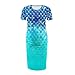 Suhoaziia Mermaid Scales Womens Maternity Dress Short Sleeve Summer Fashion Pregnancy Dresses Midi Length Crewneck Baby Shower Daily Wear Cute Pregnant Clothes S-2XL
