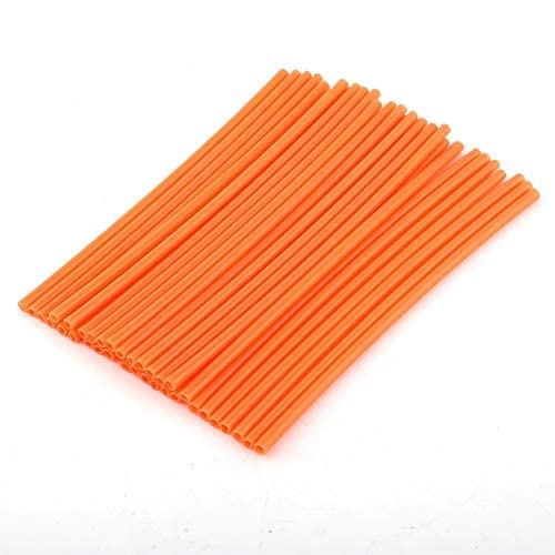 72Pcs Couvres Rayons Moto Spokes Skins Set Protections Universelles pour Roues et Jantes Motocross Motos VTT -10 Couleurs(Couleur: Orange)