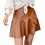 ✔ Matériau : 100 % cuir synthétique ; ce matériau de la jupe patineuse en cuir synthétique pour femme est doux, confortable et respirant