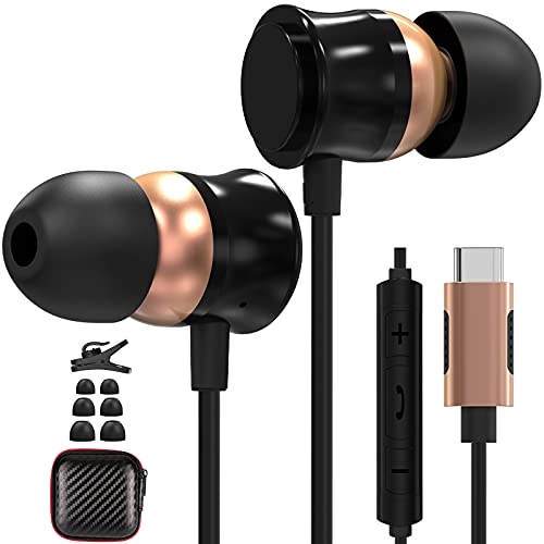 TITACUTE USB C Headphones, Noise Cancelling Headphones with Microphone Stereo Earphones Wired Earbud & in Ear Gaming Headphone Compatible with Samsung Galaxy S20 OnePlus 8T 7 8 9 Google Pixel 5