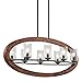 43191AUB Grand Bank 8LT Linear Pendant, Auburn Stained Finish with Clear Seedy Glass Shades by Kichler Lighting