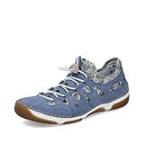 Rieker Damen Low-Top Sneaker 55956, Frauen Halbschuhe,straßenschuhe,Strassenschuhe,Freizeitschuhe,Turnschuhe,blau Kombi (10),40 EU / 6.5 UK