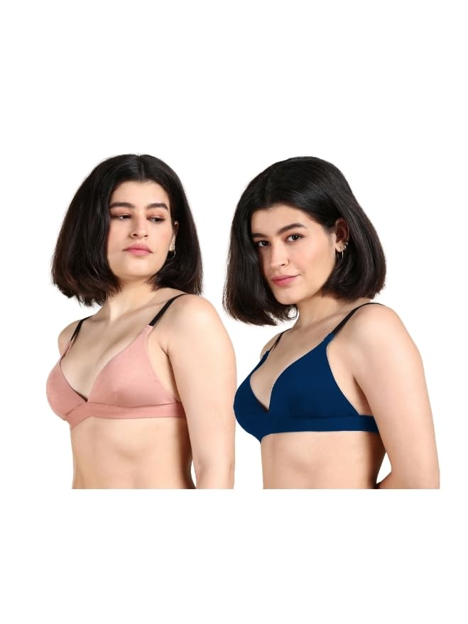Image of &Circus PureSoft True Fit Triangle Non Padded Bra for Women | Deep Neck Plunge Bra for Women | Triangle Low Coverage Bra