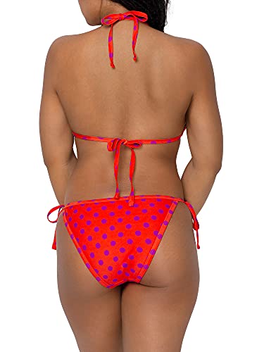 Smart & Sexy Womens String Bikini Set, Bright Polka Dot Print, Small Us #TOP1