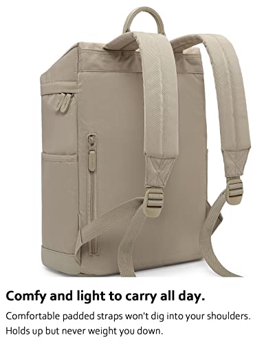 Hotstyle Admeta Casual Daypack College Backpack Aesthetic Bookbag, Pastel Khaki #TOP3