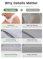 FINETOO Cotton Underwear for Women Cheeky Panties Sexy Hipster Bikini 5Pack — image 5