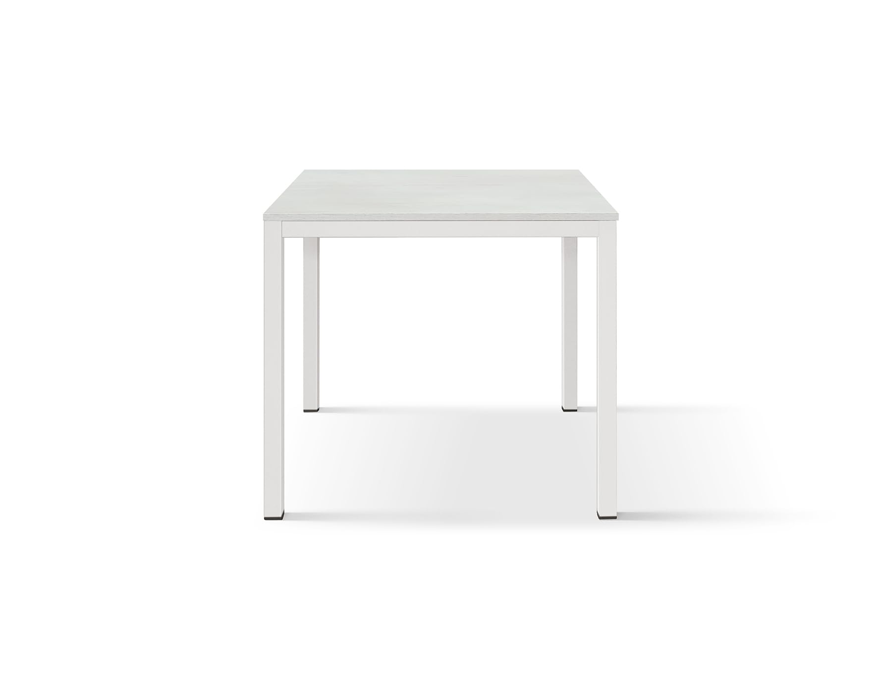 PAZZO DESIGN Tavolo Fisso Massimo, Tavolino Da Bar, Tavolo Da Ristorante, 80 x 80 x 75 cm, Bianco Frassinato, Base Bianca - id_2110