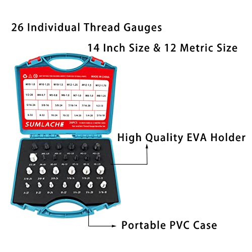 [Patent] Nut & Bolt Thread Checker (Inch & Metric), 14 Inch & 12 Metric Nut And Bolt Thread Gauge Set, Bolt And Nut Gauge Especially For Checking Fixed Bolt Or Threaded Hole In Confined Areas #TOP1