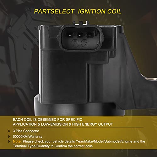 Partselect 8Pcs Ignition Coil Pack Uf-374 C1408 5C1405 Replacement For 2003-2011 Honda Civic Hybrid 1.3L L4 #TOP4