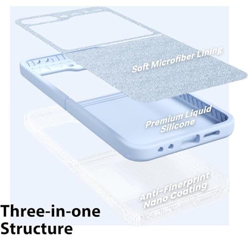 Image of MIDOS Back Cover Compatible with Samsung Z Flip 6 Case Liquid Silicone Full Protection Shock Proof Back Cover for Samsung Galaxy Z Flip 6 (Sky Blue)