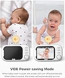 GHB Baby Monitor with Camera and Night Vision, 3.5-inch Video Monitor, VOX Mode, 2-Way Talk, 8 Lullabies, Temperature Alert, Feeding Reminder - Image 5