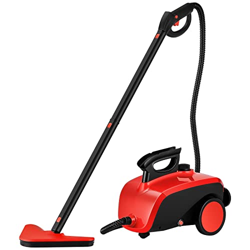Steam Cleaner 1500-Watt Multipurpose With 17 Accessories, 50.7 Oz Heavy Duty Rolling Steamer 275°F Chemical-Free Household Steam Mop Pressurized Cleaning For Floor, Upholstery, Carpet, Car And Windows #TOP7