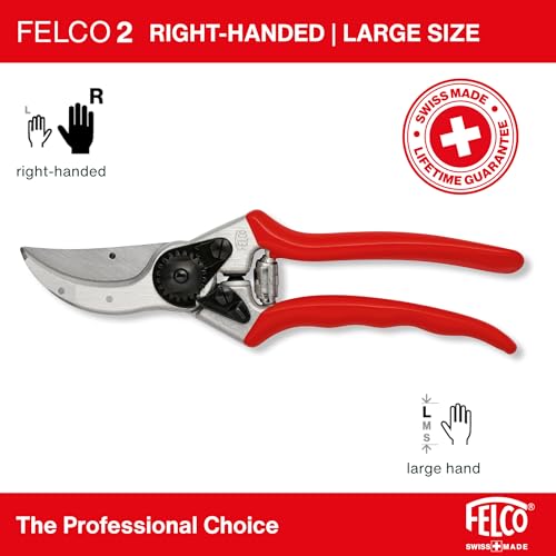 Felco F2 Pruning Shears – 9.25" Swiss-Made Garden Clippers for Professional Pruning | Hand Pruners for Gardening | Garden Tool Cutter with Precision Bypass Blade, Aluminum Body, Replaceable Parts