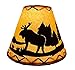 Rustic Oiled Kraft Clip-On Lamp Shade with Moose Design - 9