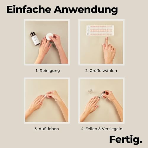 Miss Sophie Nagelfolie - Rosy Love - Farbverlauf, Nudetöne, Nail Wraps - 24 ultra-dünne selbstklebende langanhaltende Nagelfolien