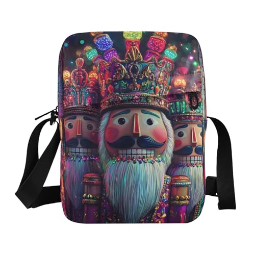 Crossbody Bag Christmas Nutcracker Messenger Bag for Women Men Purse Shoulder Bag Satchel Bag with Adjustable Strap 214B9135