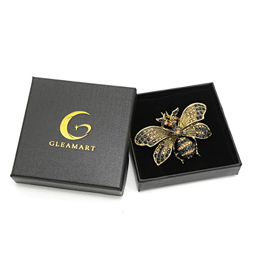 Image of Rhinestone Bee Brooch Vintage Fly Insect Corsage Crystal Moth Brooch Pin
