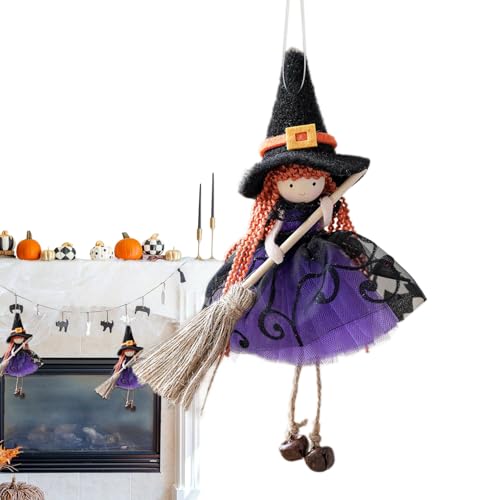 Muñeco Bruja Cocina Hecho A Mano | Figura de Mago Favoritos Fiesta Infantil Halloween - Accesorios Fotográficos Decoración Coleccionable Colgante para Ventana Jardín Patio Pared Casa Embrujada