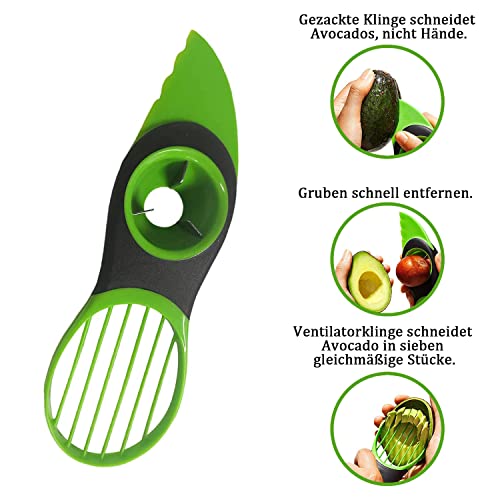 Foto von LATRAT Avocadoschneider,Avocado Schneider 3 in 1,Shea Corer Butter Obst Schäler Cutter Zellstoff Separator Kunststoff Messer Küche Gemüse Werkzeuge Küche Gadgets