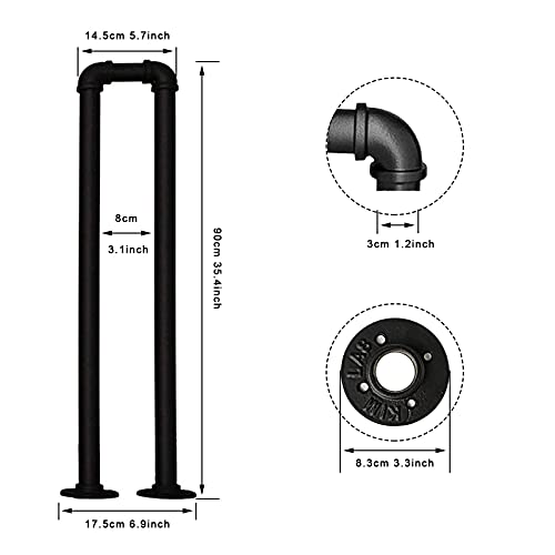 Stair Handrail Matte Black U-Shaped Industrial Wrought Iron Railing Non-Slip Safety for Garden Loft Corridor Villa Hotel Indoor or Outdoor Elderly Children's Support Poles