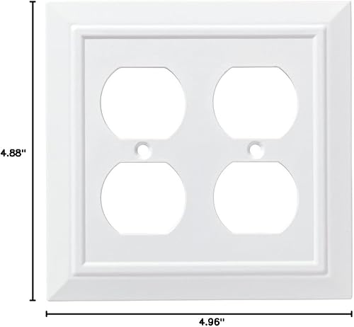 Vista 6 de Franklin Placa de pared/placa para interruptores/funda, simple, de arquitectura clásica, de bronce, Blanco, W35242-PW-C