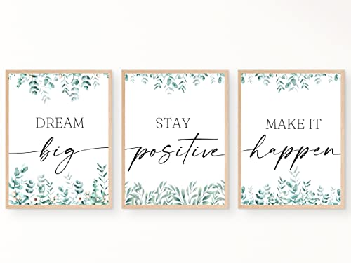 Juju's Vibes Inspirational Wall Art Decor For Office Women, Motivational Wall Art Posters, Aesthetic Boho Inspirational Wall Art Posters For Office Women & Teen Girls Room, Bedroom, Home Office, College Dorm , Neutral Inspirational Prints Poster Set Of 6, 8X10 Unframed, Green #TOP5