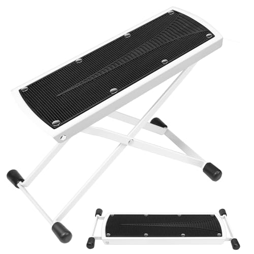 Subay Pedicure Foot Rest, 6-Height Adjustable, Foldable Non-Slip Foot Stand for Easy Home Pedicures, White