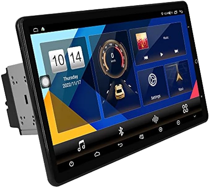 Cidava 13.3" Double Din Car Stereo Android Head Unit, Universal Rotating Bluetooth Radio GPS Navigation Multimedia Music Video Player Touch Screen Wireless Carplay, Android Auto 4GB+64GB Wi-Fi 4G LTE