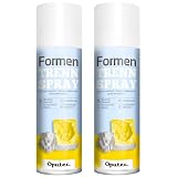 Oputec 2 x 500ml Formen-Trennspray für kreative Anwendungen: Formen-Trennmittel mit Anti-Haft-Wirkung für Kunststoffformen, Silikonformen, Kreativbeton - Made in Germany