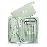 DUAIU Manicure Set,12pcs Nail Clippers Set Professional Nail Kit Stainless Steel Nail Care Tools Pedicure Kit Manicure Set with PU Leather Bag Gift for Men Women