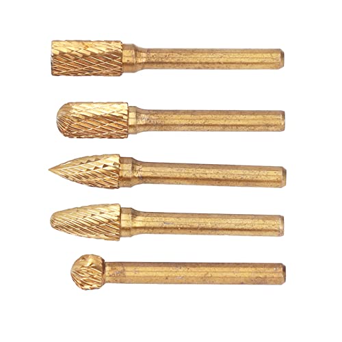 Set de 5 piezas de fresas de carburo de tungsteno con corte doble miniatura 6