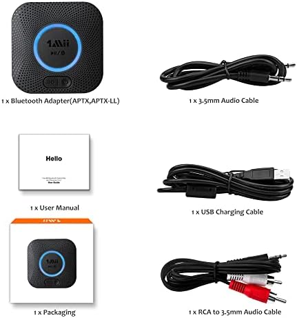 [2023 Upgraded] 1Mii B06 Bluetooth 5.0 Receiver, Bluetooth Audio Adapter with aptX HD for Streaming Music from Smartphone/Tablet to RCA/3.5mm Aux AV Receiver, Amplifier, Home Stereo Speaker