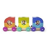 12 Piece Tegu Magnetic Tram Building Block Set, Rainbow