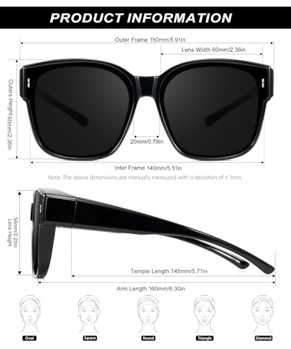 Image of KALIYADI Fit-Over-Glasses Polarized Sunglasses-for-Men Wrap-Around-Sunglasses: Mens Polarized Sunglasses UV400 Protection
