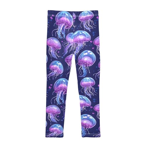 Purple Jellyfish Cute Girls Leggings Soft Stretch Workout Yoga Dance Pants for Kids Casual Tights2