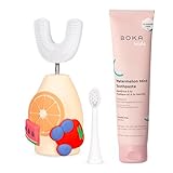 Boka Fluoride Free Toothpaste Nano Hydroxyapatite Toothpaste - Watermelon Mint 4 oz, Boka Kids Sonic Electric Toothpaste - Oral Care, U Brush and Nylon Brush Bundle