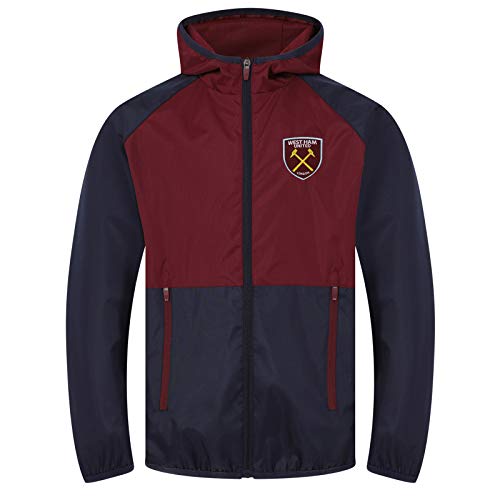West Ham United FC Official Football Gift Mens Shower Jacket Windbreaker